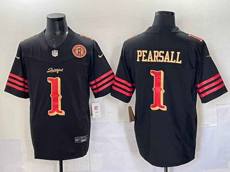Men San Francisco 49ers #1 Pearsall black Limited Nike NFL 2025 Jersey 0011
